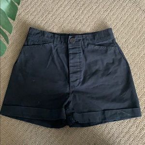 High waisted black shorts